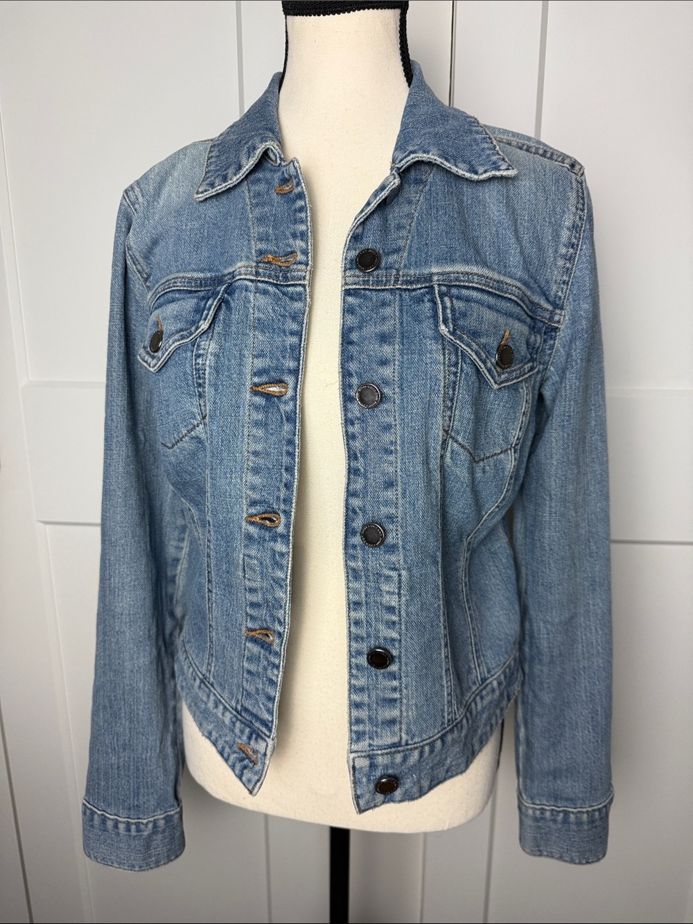 Vintage Calvin Klein Jeans Denim 90s Y2K mid to light wash mid length jacket M